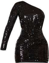 Thumbnail for your product : PrettyLittleThing Black Sequin One Shoulder Bodycon Dress