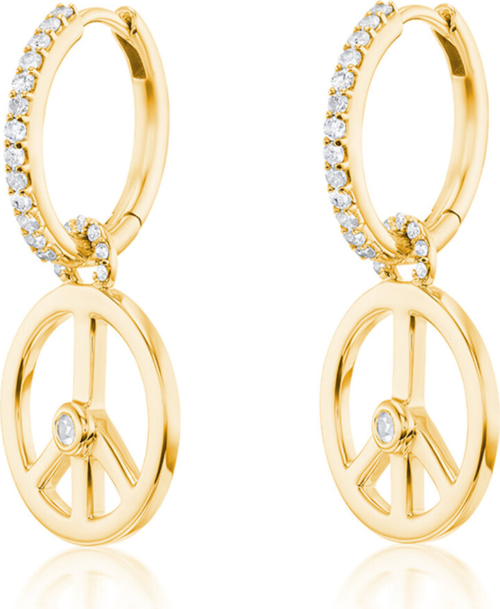 Sheryl Lowe 14k Yellow Gold Diamond Hoop Earrings