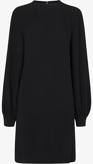 Whistles Womens Black Cleo Balloon-Sleeve Knitted Shift Dress 10