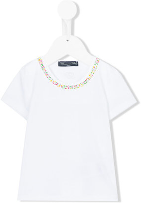 Miss Blumarine embellished collar T-shirt - kids - Cotton/Spandex/Elastane - 12 mth