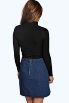 Thumbnail for your product : boohoo Petite Long Sleeve Rib Turtle Neck Top
