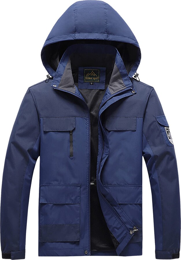 FDGH Men's Quilted Black Warm Winter Coat Hooded Puffer Jacket Padded