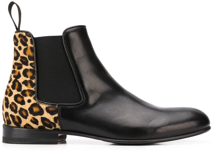 Scarosso Lexi leopard print chelsea boots - ShopStyle