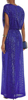 Thumbnail for your product : Just Cavalli Wrap-effect Sequined Tulle Gown