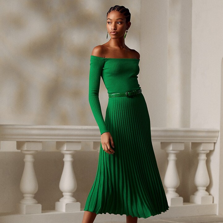 green ladies day dress