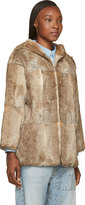 Thumbnail for your product : A.P.C. Beige Rabbit Fur Burnou Jacket