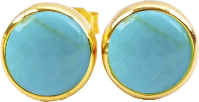 Liv Oliver 18K Plated Turquoise Stud Earrings ShopStyle