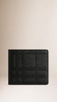 Thumbnail for your product : Burberry Embossed Check Leather Folding Wallet