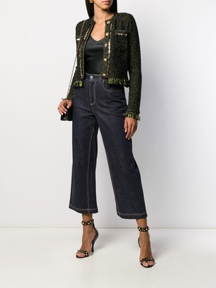 Versace Fringe-Trimmed Knitted Jacket