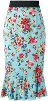 Dolce & Gabbana - floral trumpet hem skirt - women - Soie/Spandex/Elasthanne - 44