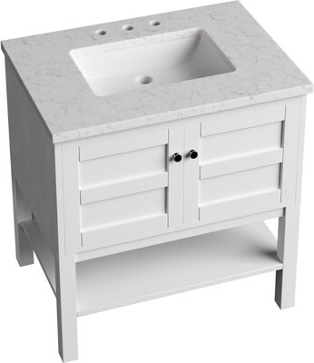 Hanover Manorville 31'' Vanity Cabinet with Sink Combo for Bathroom, Pre-Assembled Cabinet