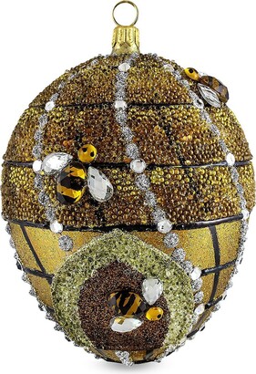 Joy To The World Glitterazzi Beehive Jeweled Egg Ornament