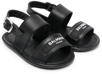 vant gnist dæk Balmain Kids Logo-Print Leather Sandals - ShopStyle Boys' Shoes