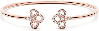 Tiffany & Co. Fleur de Lis wire bangle in 18k white gold with diamonds, small