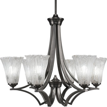 Red Barrel Studio Zilo 6 Light Uplight Chandelier Shown In Graphite Finish With 5.5\