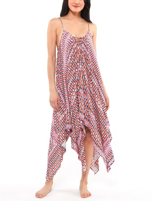 Jessica Simpson Laguna Beach Printed Handkerchief-Hem Cover-Up Dress Women's Swimsuit