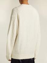 Thumbnail for your product : Helmut Lang Distressed Ribbed Knit Cardigan - Womens - Ivory