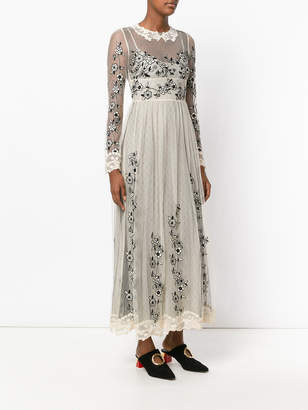 RED Valentino floral patches sheer dress