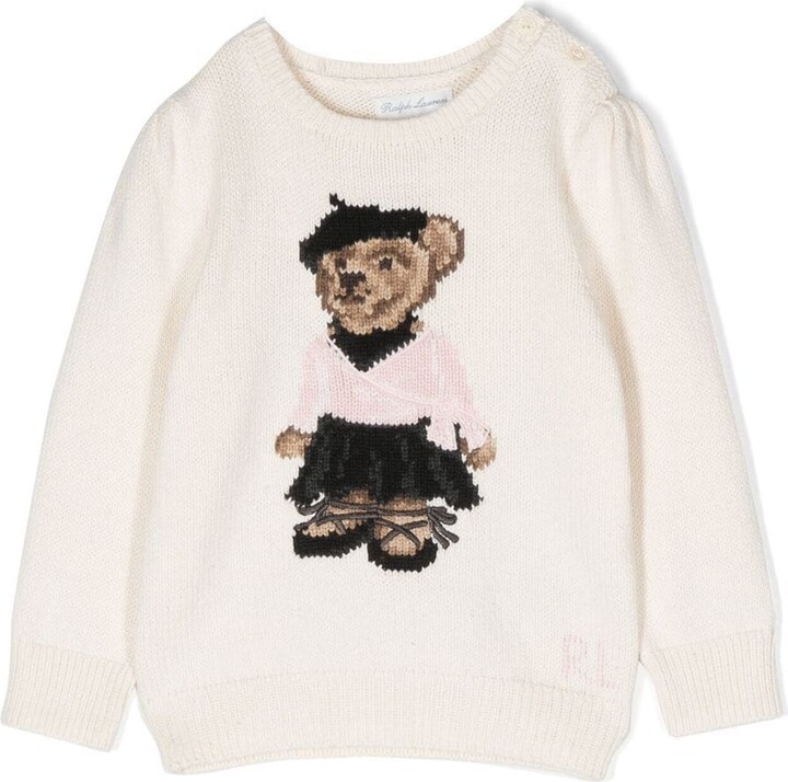 Ralph Lauren Kids Ballerina Polo bear knitted sweater - ShopStyle
