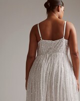 Thumbnail for your product : ASOS Curve ASOS DESIGN Curve Esme embellished corset cami wedding dress with full skirt in