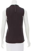 Thumbnail for your product : A.L.C. Leather-Trimmed Silk Top