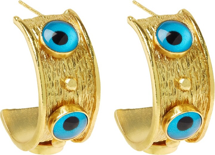 Ottoman Hands Della Evil Eye Hoop Earrings ShopStyle