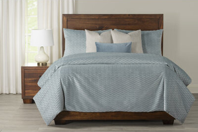 Siscovers Fluctuate Tucked Blue Velvet Duvet Comforter & Insert Set