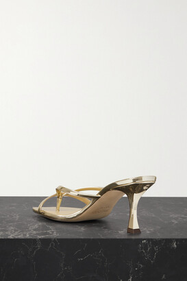 Jimmy Choo Maelie 70 Mirrored-leather Sandals - Gold