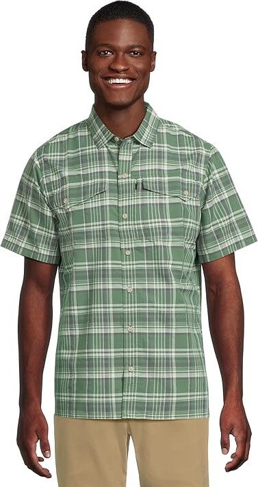 L.L. Bean SunSmart Cool Weave Woven Short Sleeve Shirt Men's Jacket Shore/Iron Blue : XL, Nylon/Polyester