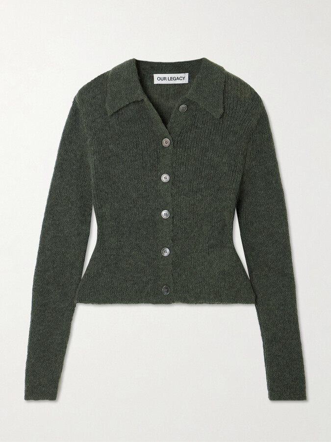 Our Legacy Mazzy Brushed Alpaca-blend Cardigan - Green