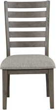 Ophelia & Co. Of 2 Ladderback Upholstered Seating Chairs In Gray Rustic Style And Wooden Legs Casual Side Dining Chair With Back Seat