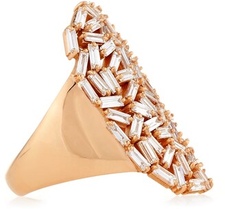 Suzanne Kalan Baguette Diamond Cocktail Ring in 18K Rose Gold