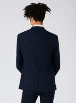 Thumbnail for your product : Topman Navy Textured Ultra Skinny Fit Suit Jacket