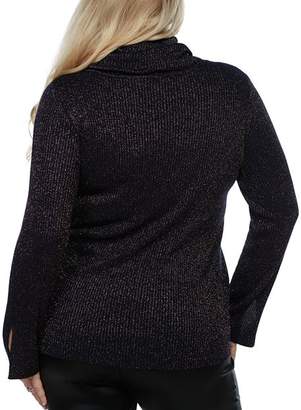 Belldini Metallic Cowl Neck Sweater