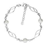 Thumbnail for your product : House of Fraser Azendi Silver & Freshwater Pearl Bracelet