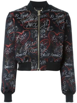 Philipp Plein 'Boobalicious' bomber jacket - women - Cotton/Polyester/Spandex/Elastane/Viscose - M