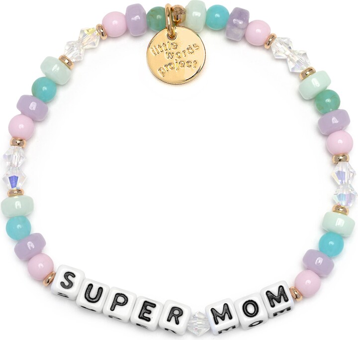 Little Words Project Super Mom Beaded Stretch Bracelet