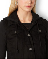 Thumbnail for your product : Lauren Ralph Lauren Hooded Mixed-Media Denim Jacket