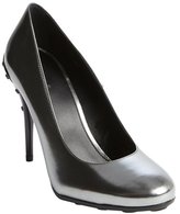 Thumbnail for your product : Tod's silver mirrored leather pebbled heel pumps