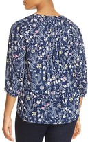 Thumbnail for your product : NYDJ Plus Floral Print Pleat Back Blouse