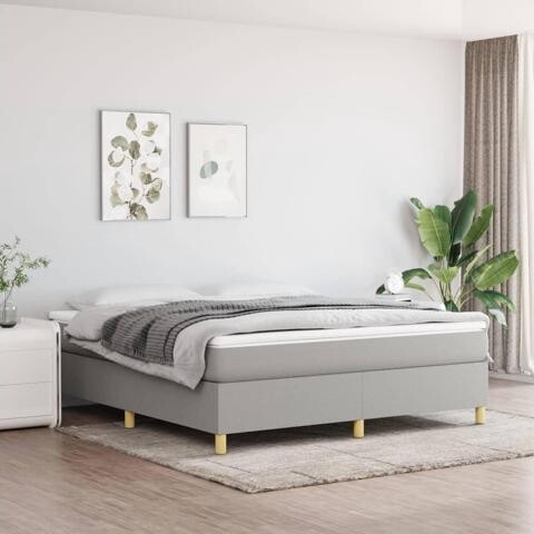 VidaXL Bed Frame Upholstered Bedroom Furniture Light Gray 76'x79.9' King Fabric