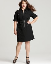 Thumbnail for your product : MICHAEL Michael Kors Size Roll Sleeve Belted Shirt Dress