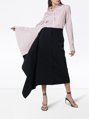 Y/Project Contrast-Fabric Batwing-Detail Shirtdress
