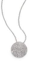 Thumbnail for your product : Pavé Diamond & 14K White Gold Infinity Disc Pendant Necklace