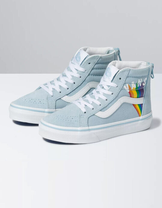 Vans Rainbow Sk8-Hi Juniors Zip Shoes - ShopStyle