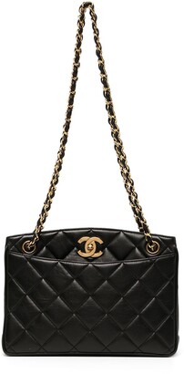 Chanel Pre Owned 1995 CC Turn-lock diamond-quilted tote bag - ShopStyle