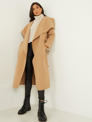 tan waterfall coat