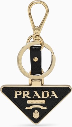 Prada Black logo triangle key case