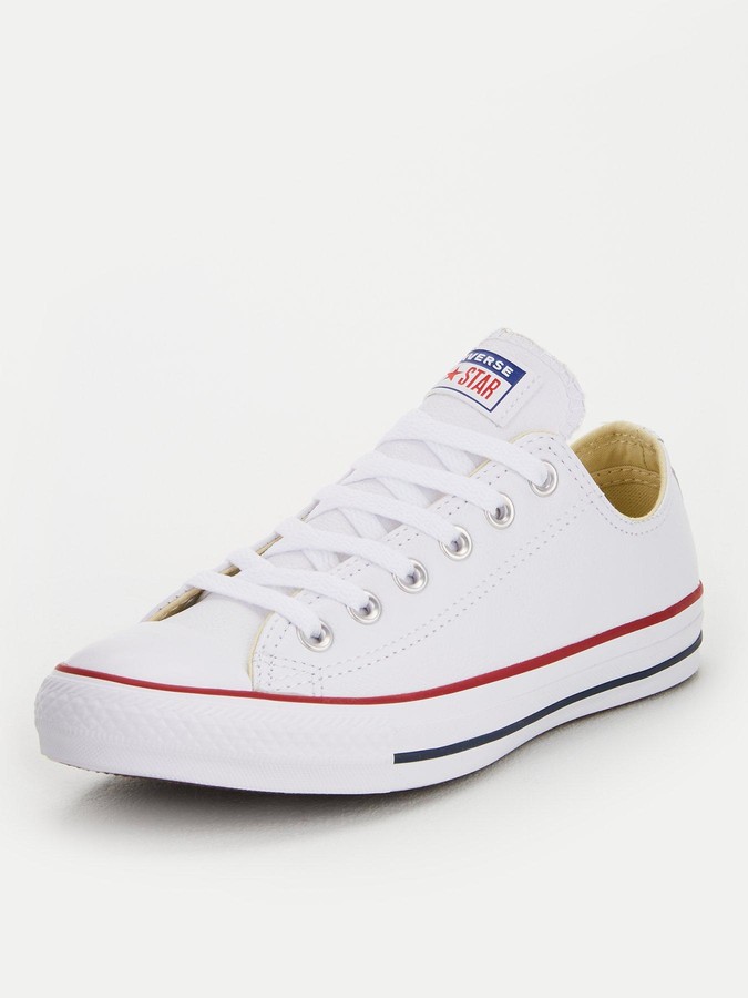 ladies white leather converse trainers