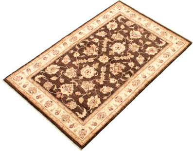Ecarpetgallery One-of-a-Kind Hand-Knotted New Age Chobi Finest Dark Brown/Beige 4' x 6'4\